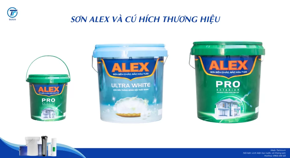 Sơn Alex v&agrave; c&uacute; h&iacute;ch thương hiệu tại Tatico