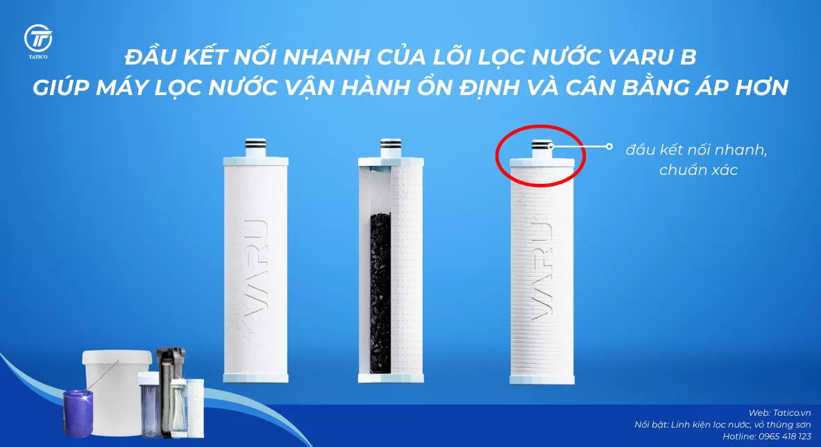 Bộ 3 l&otilde;i lọc nước VARU Tatico, để thay l&otilde;i lọc nước tại nh&agrave; đơn giản, h&atilde;y lưu &yacute; mua l&otilde;i lọc nước ch&iacute;nh h&atilde;ng nh&eacute;