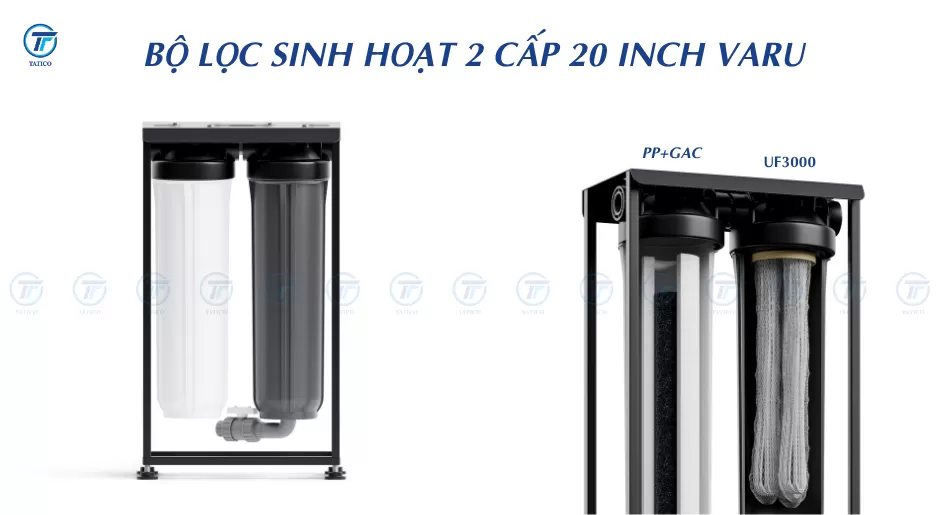 Bộ Lọc Nước Sinh Hoạt 2 Cấp 20 Inch VARU - Sức Mạnh Từ Sự Tinh Gọn - Tatico Việt Nam sản xuất