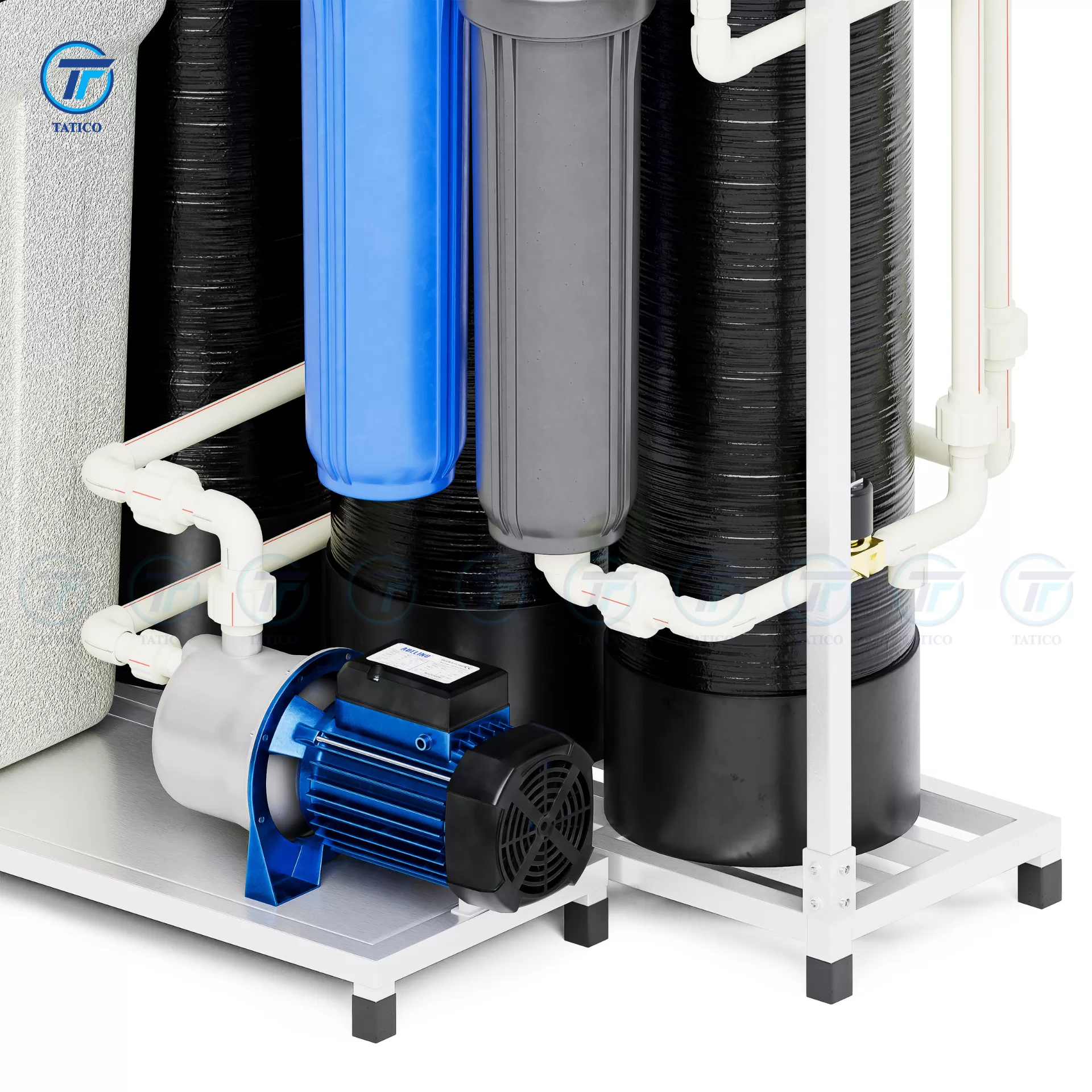 Hệ thống lọc tổng đầu nguồn van tự động Tatico - 3 cột composit