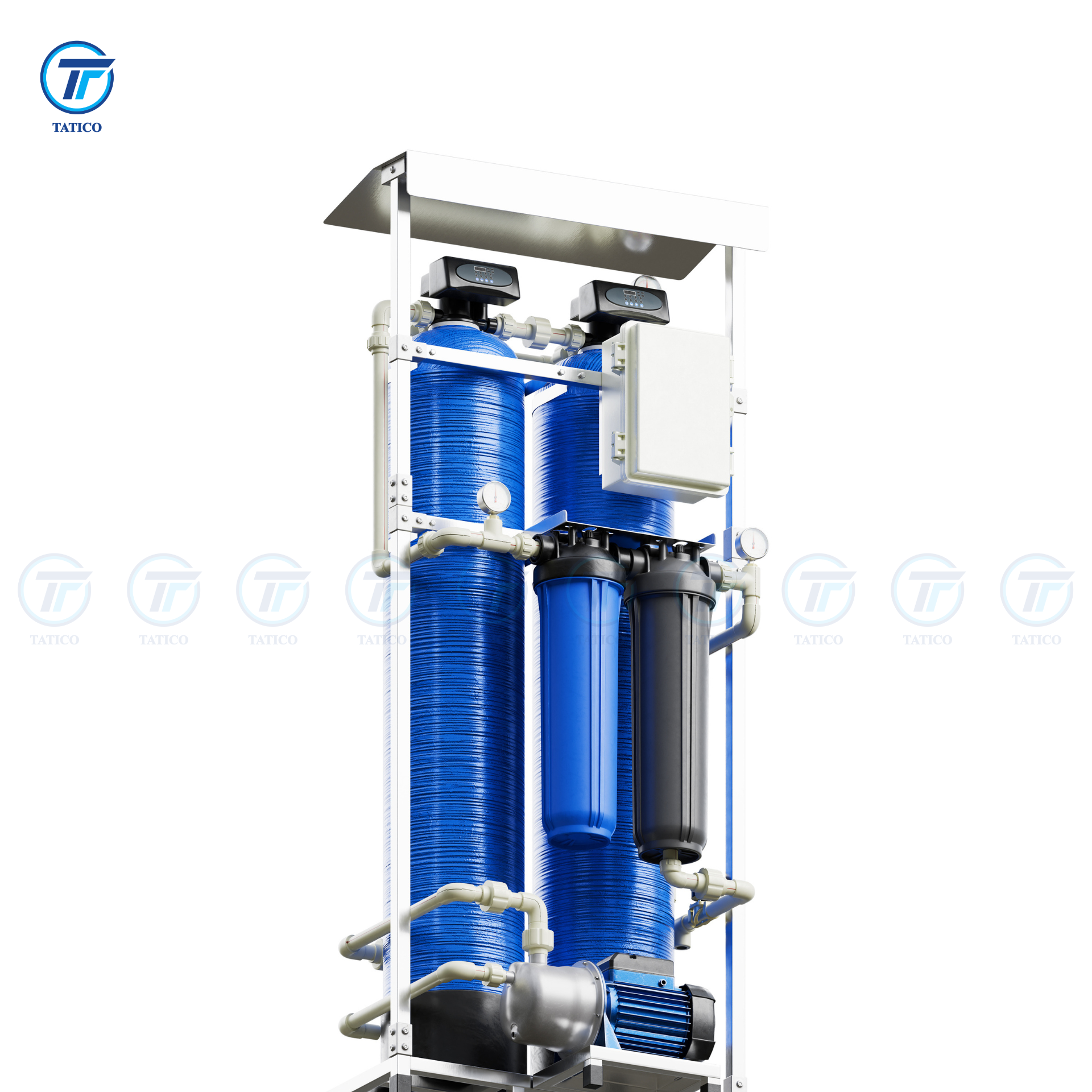 Hệ thống lọc tổng đầu nguồn van tự động Tatico- 2 cột composit