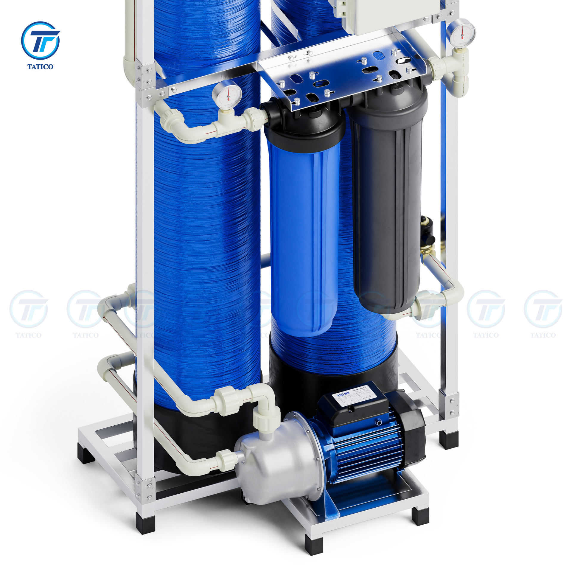 Hệ thống lọc tổng đầu nguồn van tự động Tatico- 2 cột composit