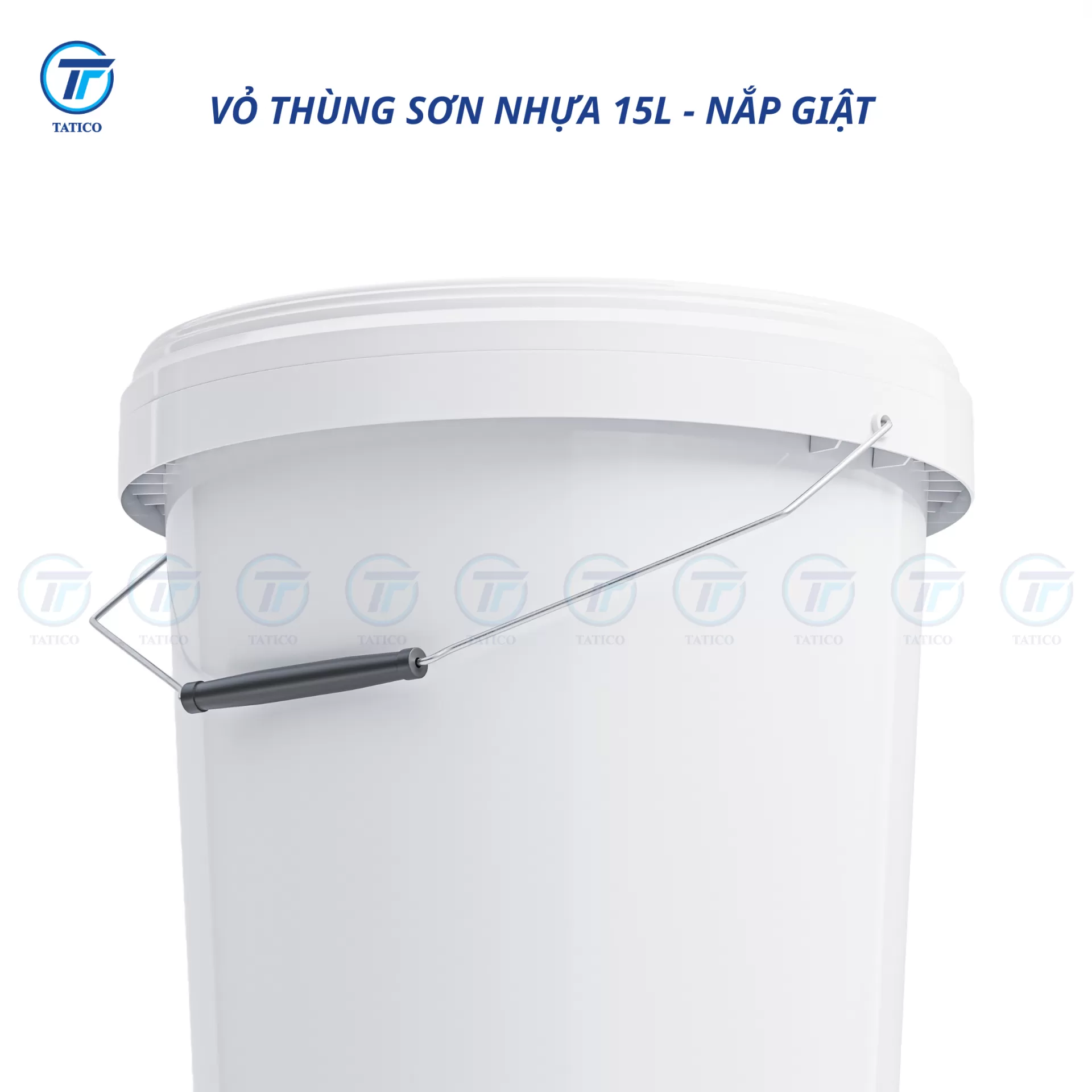 (Có nắp giật) Vỏ thùng sơn nhựa 15L