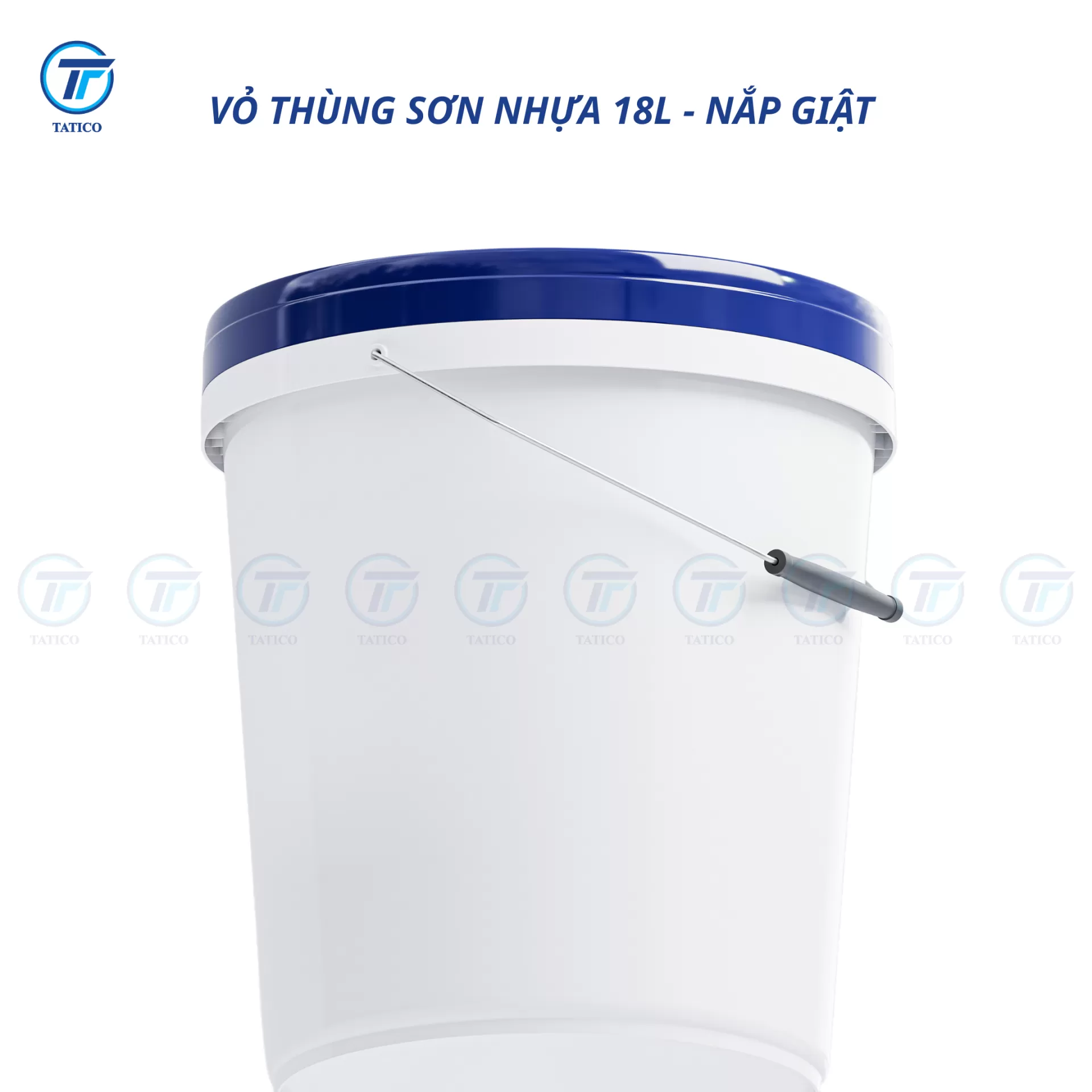 (Có nắp giật) Vỏ thùng sơn nhựa 18L