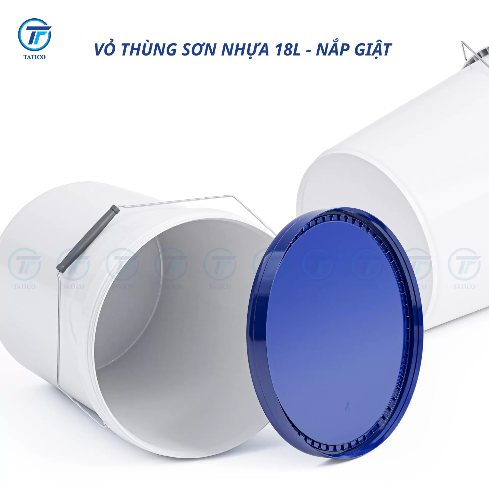(Có nắp giật) Vỏ thùng sơn nhựa 18L
