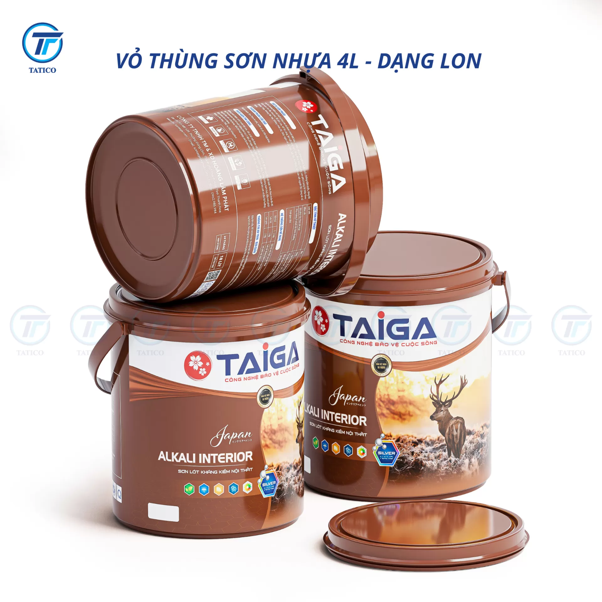 Vỏ thùng sơn nhựa 4L Tatico
