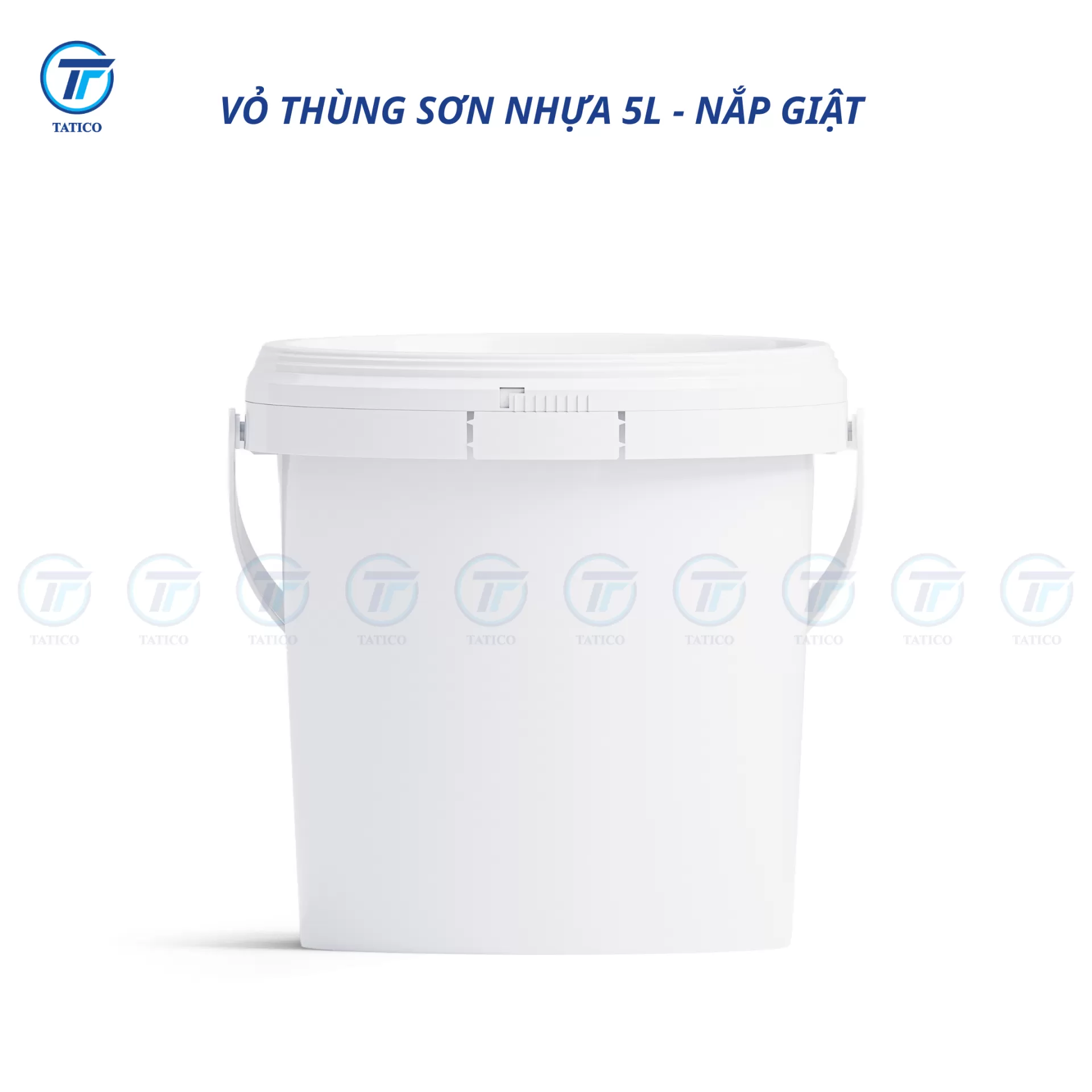 (Có nắp giật) Vỏ thùng sơn nhựa 5L