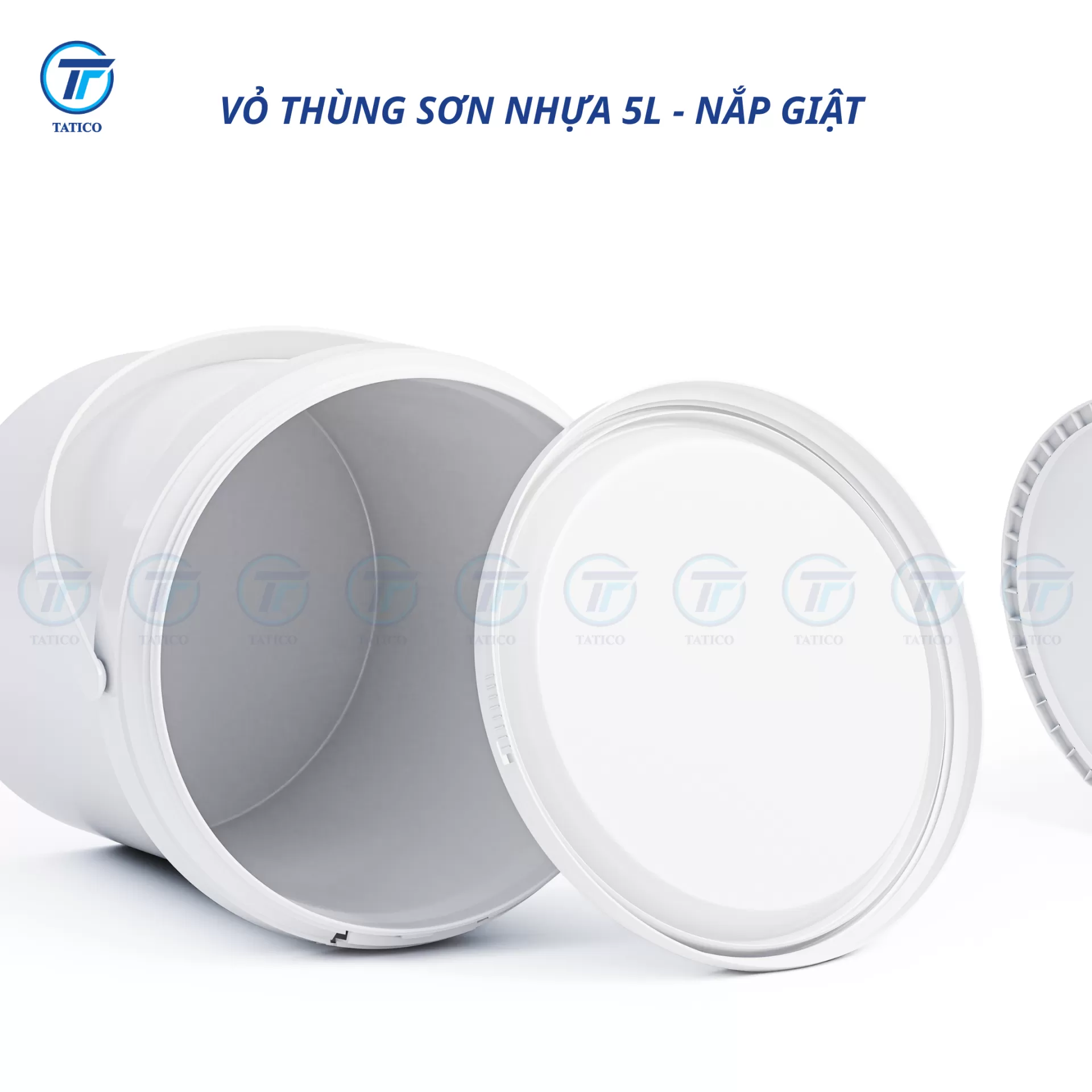 (Có nắp giật) Vỏ thùng sơn nhựa 5L