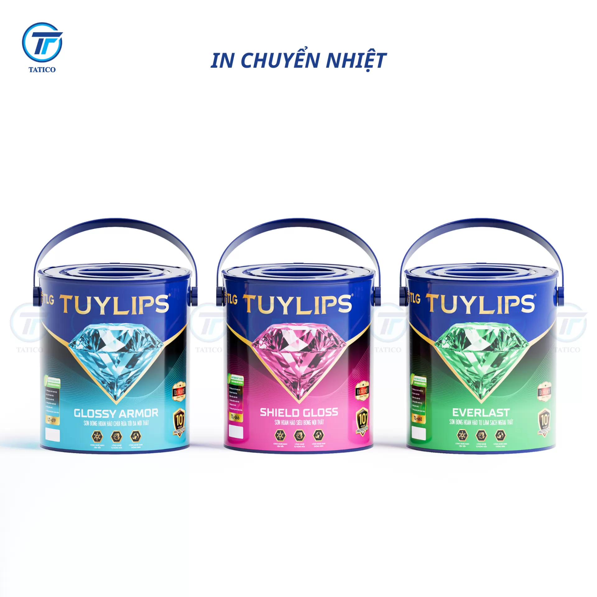Vỏ thùng sơn nhựa Tatico mẫu độc quyền in chuyển nhiệt