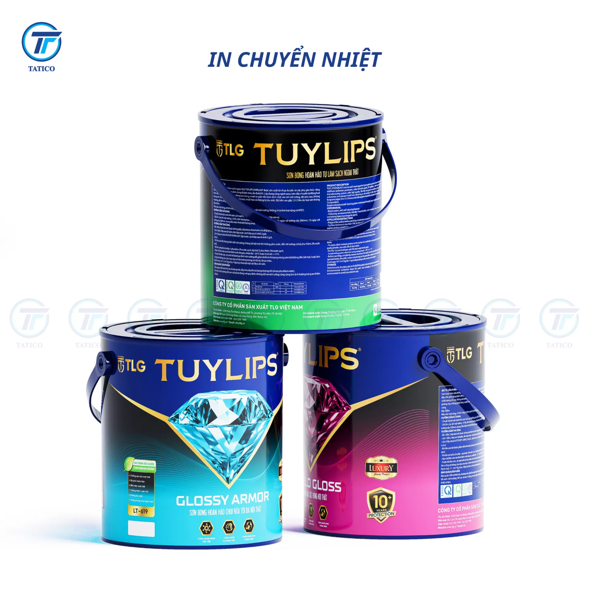 Vỏ thùng sơn nhựa Tatico mẫu độc quyền in chuyển nhiệt