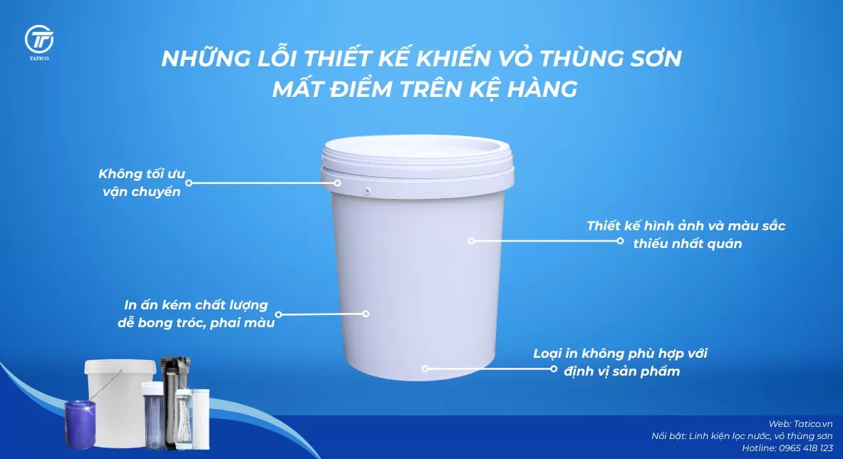 Những lỗi thiết kế vỏ thùng sơn khiến thương hiệu sơn mất điểm trên kệ hàng