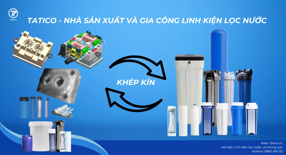 Tatico – Nhà sản xuất và gia công linh kiện lọc nước theo yêu cầu, từ khuôn mẫu đến sản phẩm hoàn thiện
