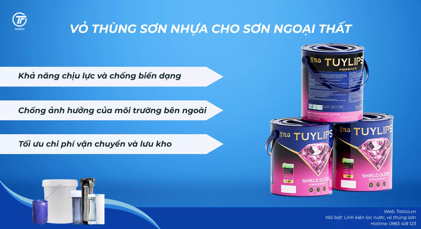 Vỏ thùng sơn nhựa cho sơn ngoại thất: Bao bì bền bỉ cho môi trường khắc nghiệt