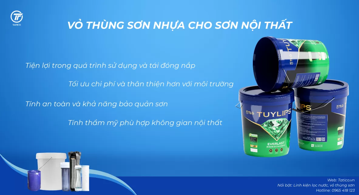 Vỏ thùng sơn nhựa cho sơn nội thất: Giải pháp bao bì nâng tầm trải nghiệm không gian sống