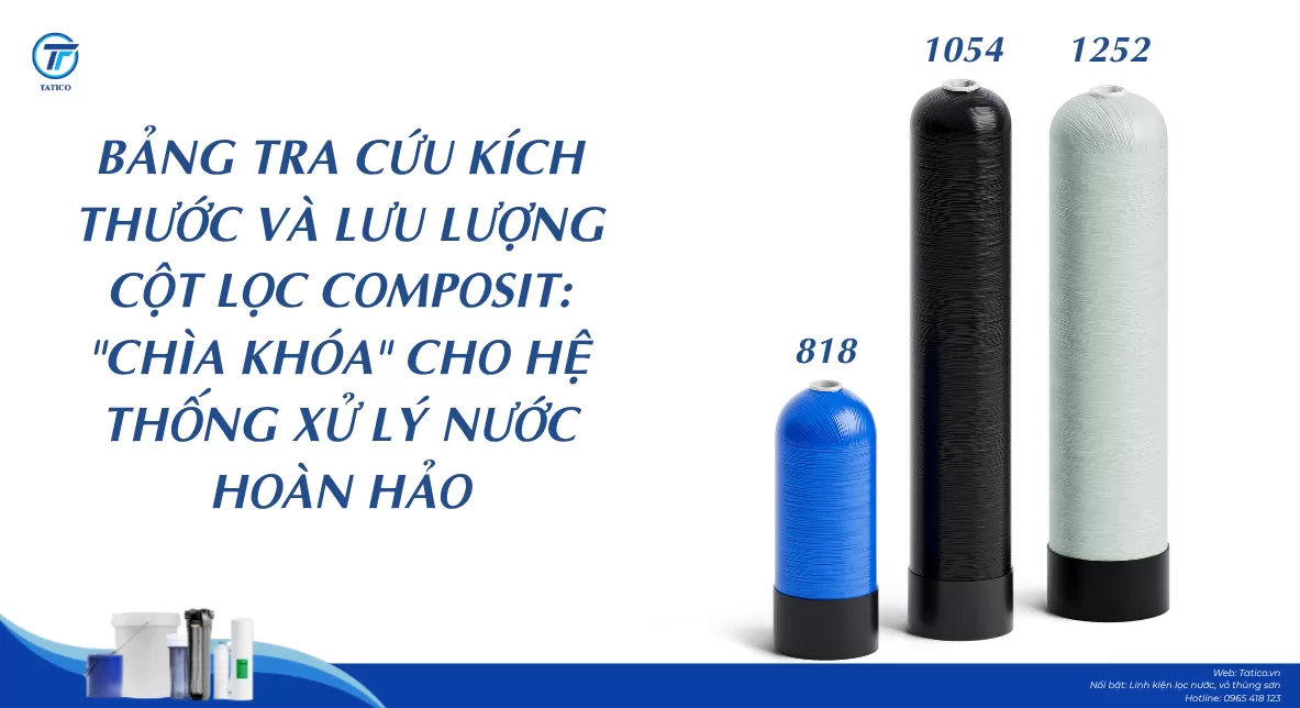Bảng Tra Cứu Kích Thước Và Lưu Lượng Cột Lọc Composit: 
