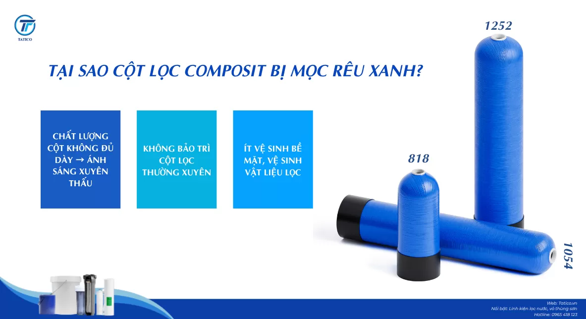 Tại Sao Cột Lọc Composit Bị Mọc Rêu Xanh? Cách Khắc Phục Triệt Để Trong 15 Phút