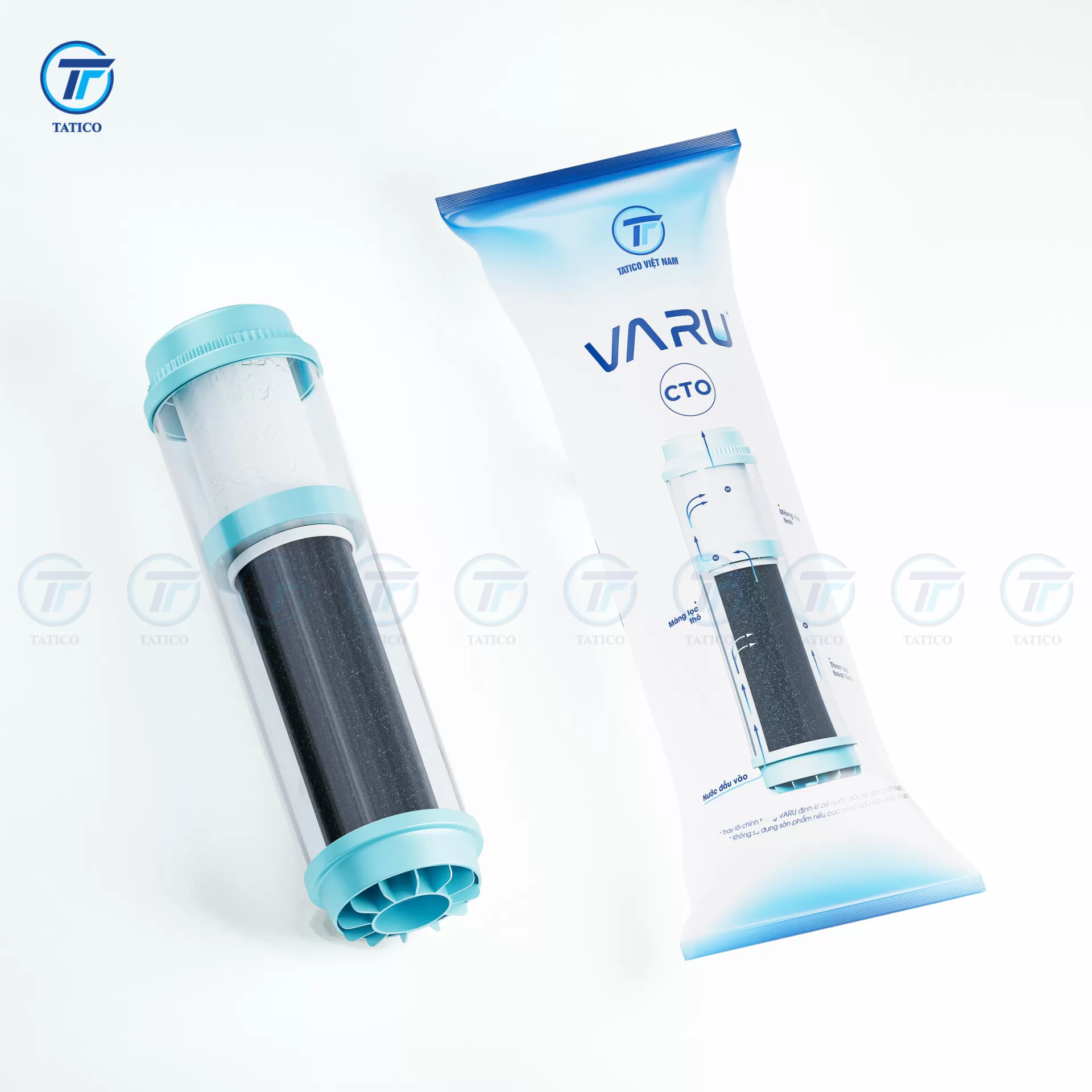 Bộ 3 lõi lọc nước VARU cao cấp (PP + CTO + UDF)
