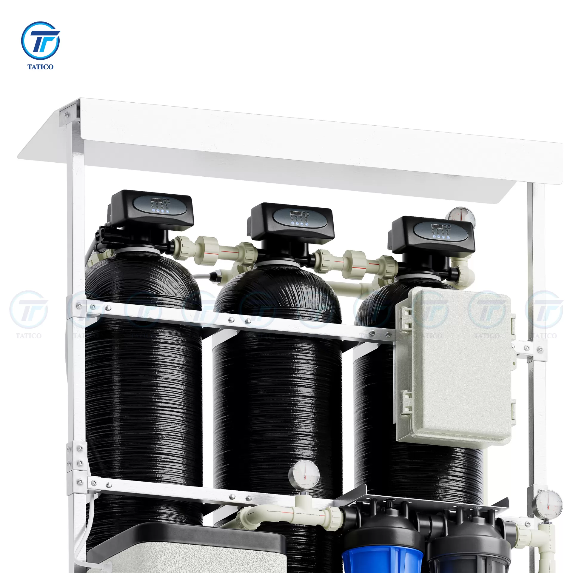 Hệ thống lọc tổng đầu nguồn van tự động Tatico - 3 cột composit