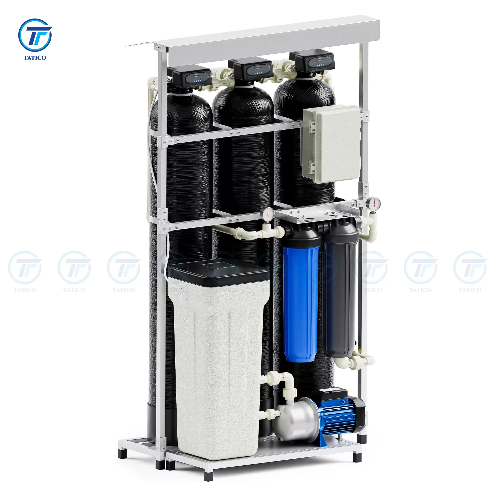 Hệ thống lọc tổng đầu nguồn van tự động Tatico - 3 cột composit