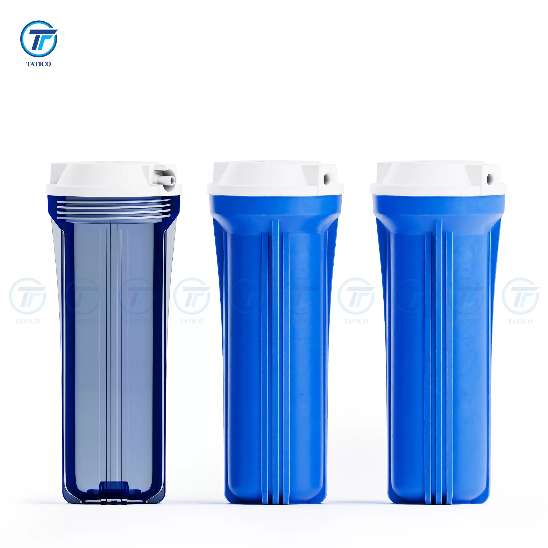 Bộ 3 cốc lọc nước 10 inch dạng vat (Trong - Xanh - Xanh)