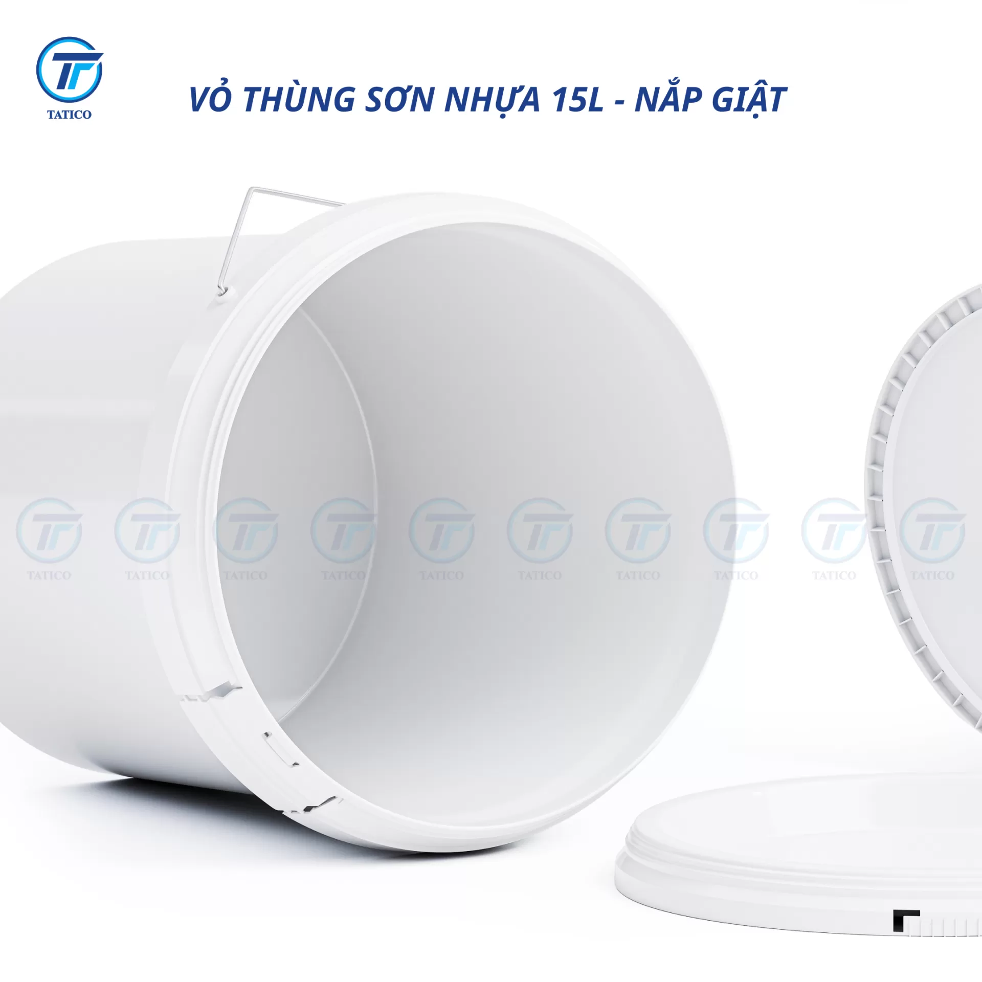 (Có nắp giật) Vỏ thùng sơn nhựa 15L
