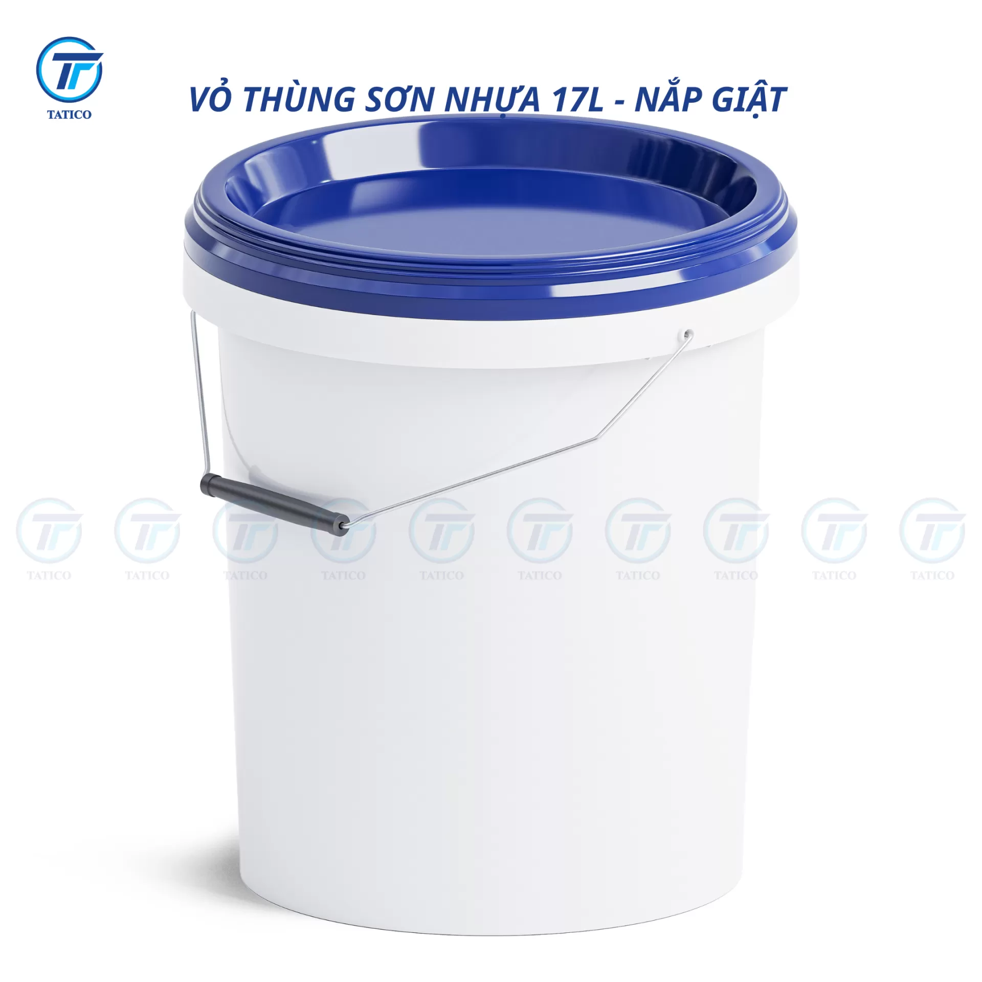 (Có nắp giật) Vỏ thùng sơn nhựa 17L