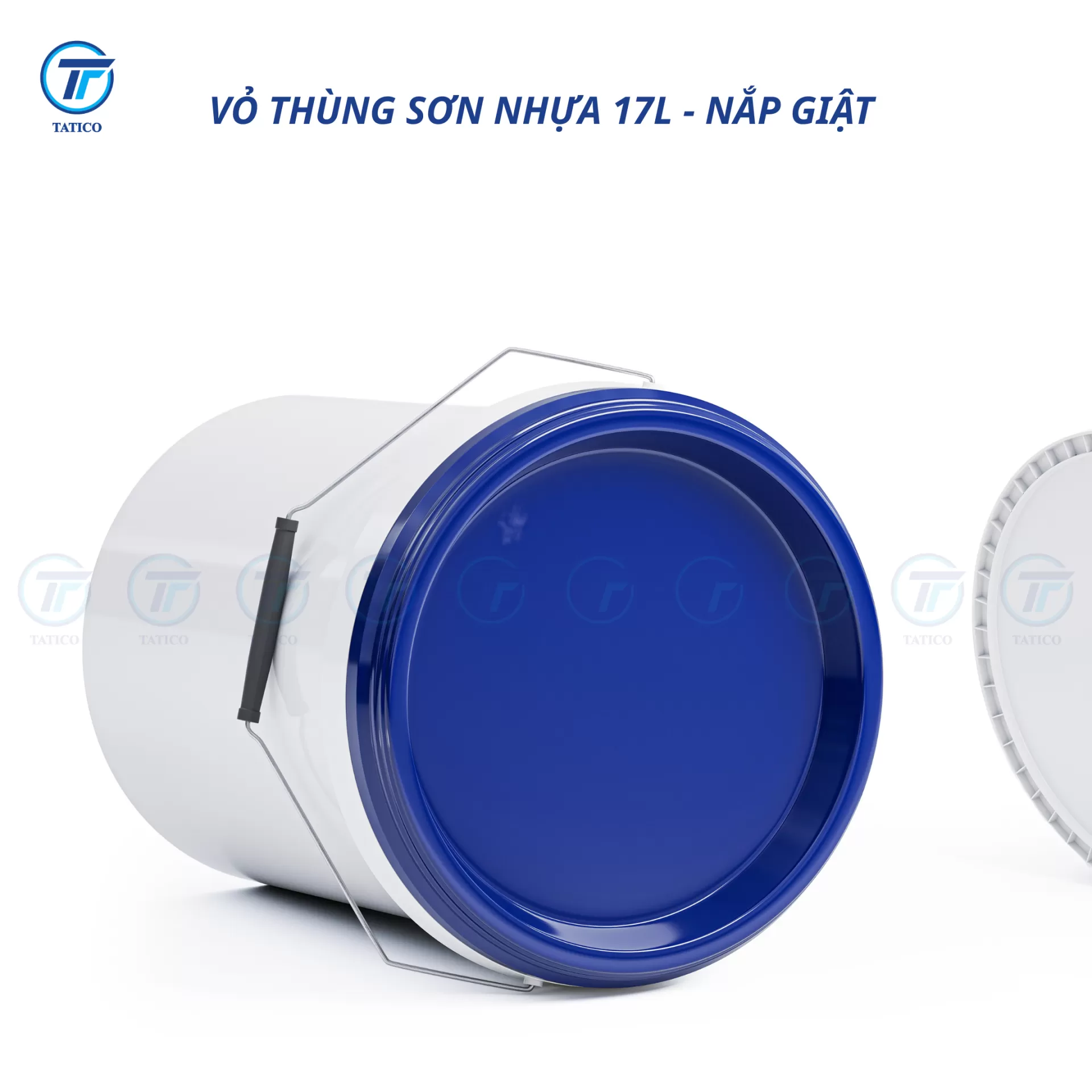 (Có nắp giật) Vỏ thùng sơn nhựa 17L