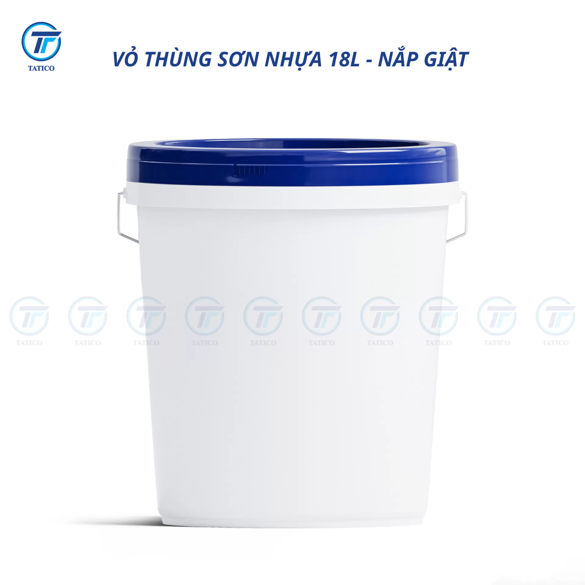 (Có nắp giật) Vỏ thùng sơn nhựa 18L