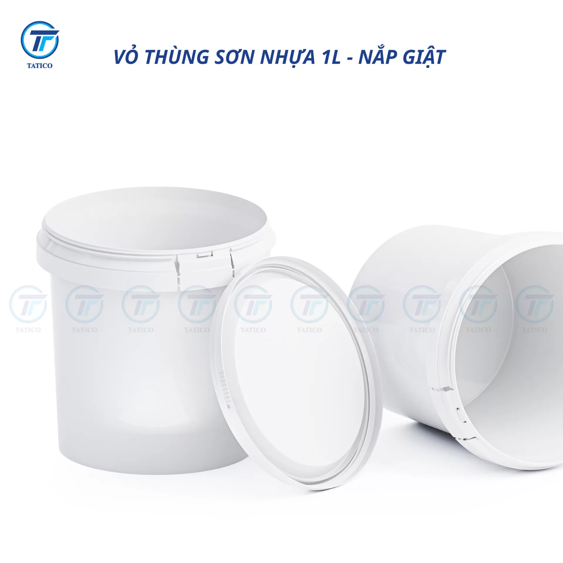 (Có nắp giật) Vỏ thùng sơn nhựa 1L