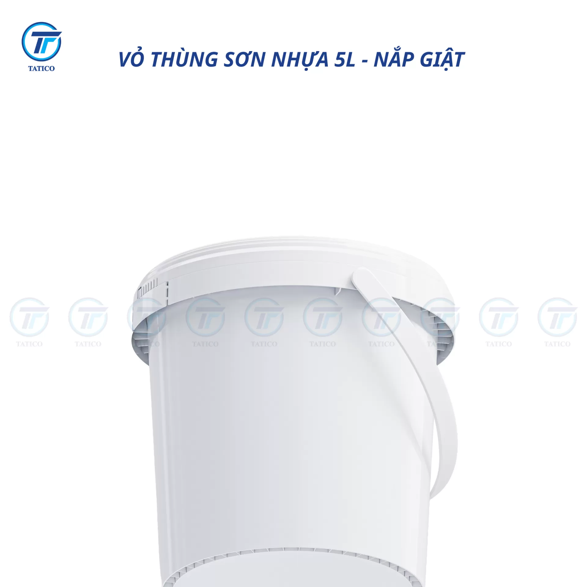(Có nắp giật) Vỏ thùng sơn nhựa 5L